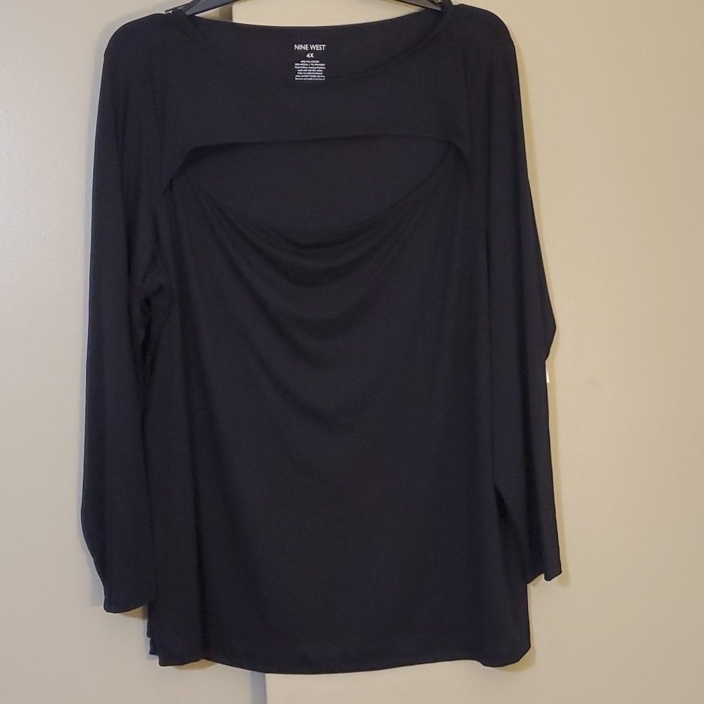 Nine West Mineral Black Plus Size Shirt Size 4X NWT